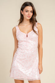 SEQUIN PRINT MINI A-LINE DRESS