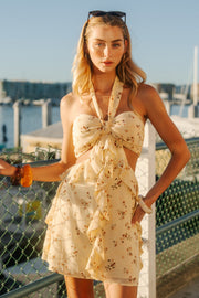 SOFT YORYU CHIFFON PRINT MINI DRESS