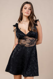 JACQUARD SATIN DRESS