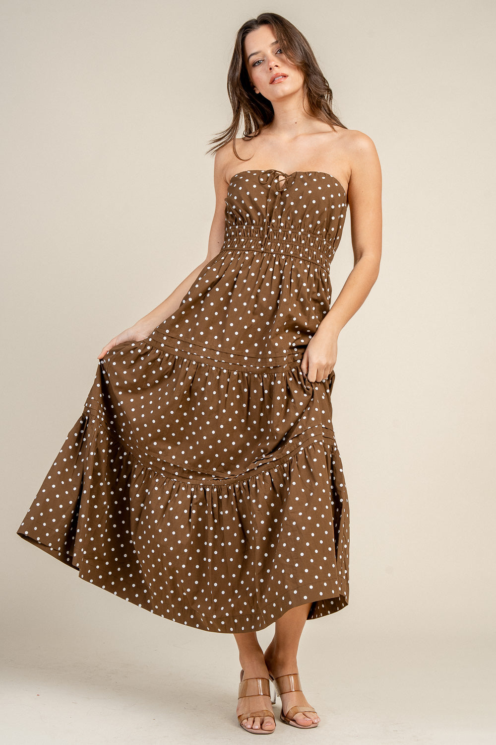 LIGHT POPLIN TUBE MAXI DRESS