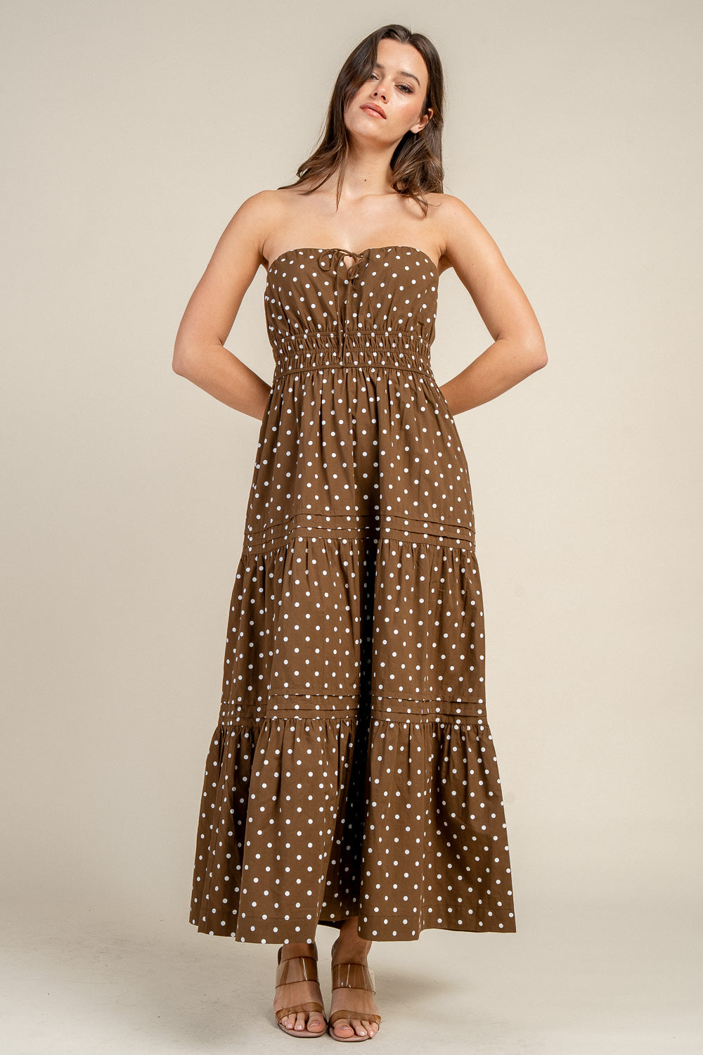 LIGHT POPLIN TUBE MAXI DRESS