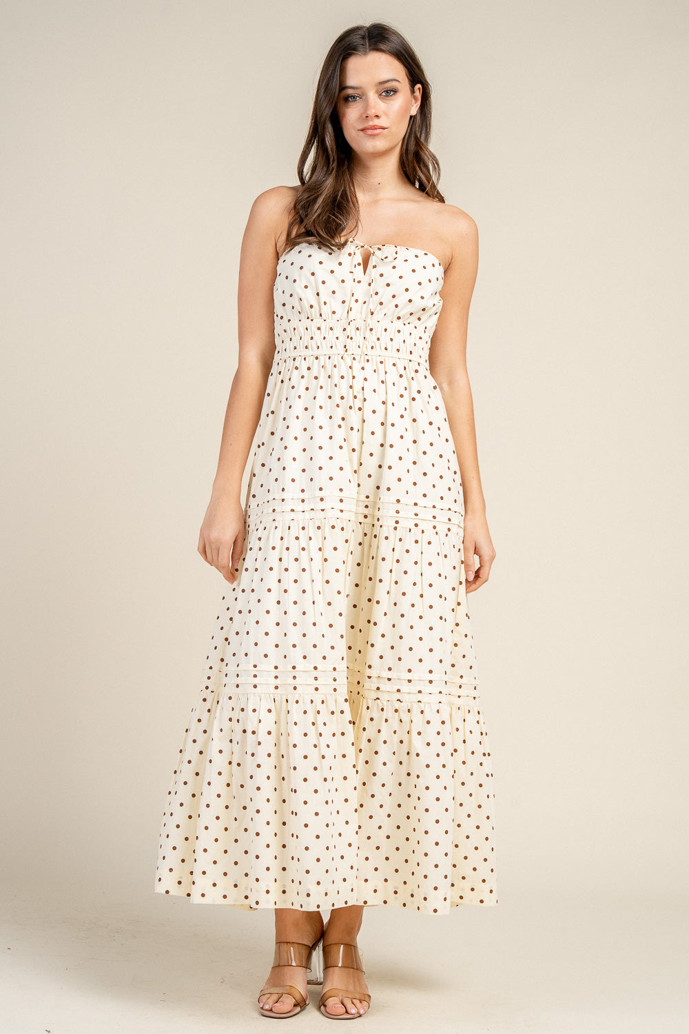 LIGHT POPLIN TUBE MAXI DRESS