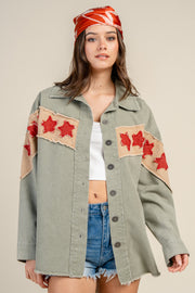 Star Patch Oversized Utility Shacket