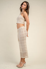 CROPPED TOP AND LONG TASSELD SKIRT SET