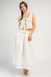 Floral Ribbon Tie Tank Top