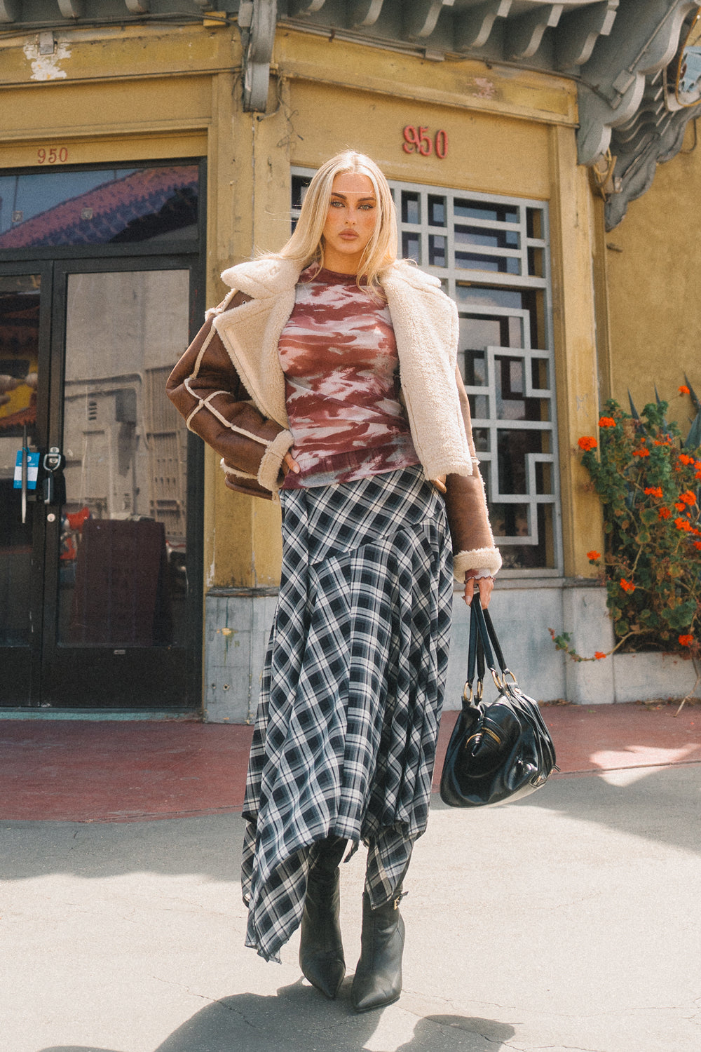 Abstract Mesh Long Sleeve Top