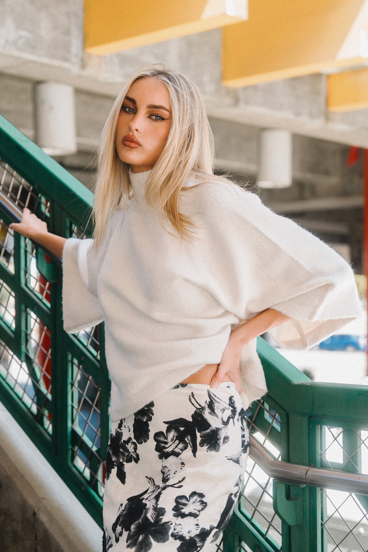 Soft Mock Neck Wide Sleeve Top