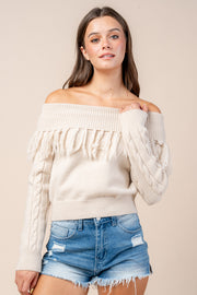 OFF SHOULDER SWEATER PULL OVER