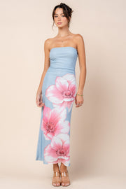 BIG FLORAL TUBE LONG DRSSS