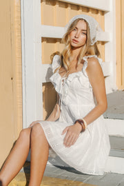 FRILL RUFFLE DETAILED MINI DRESS