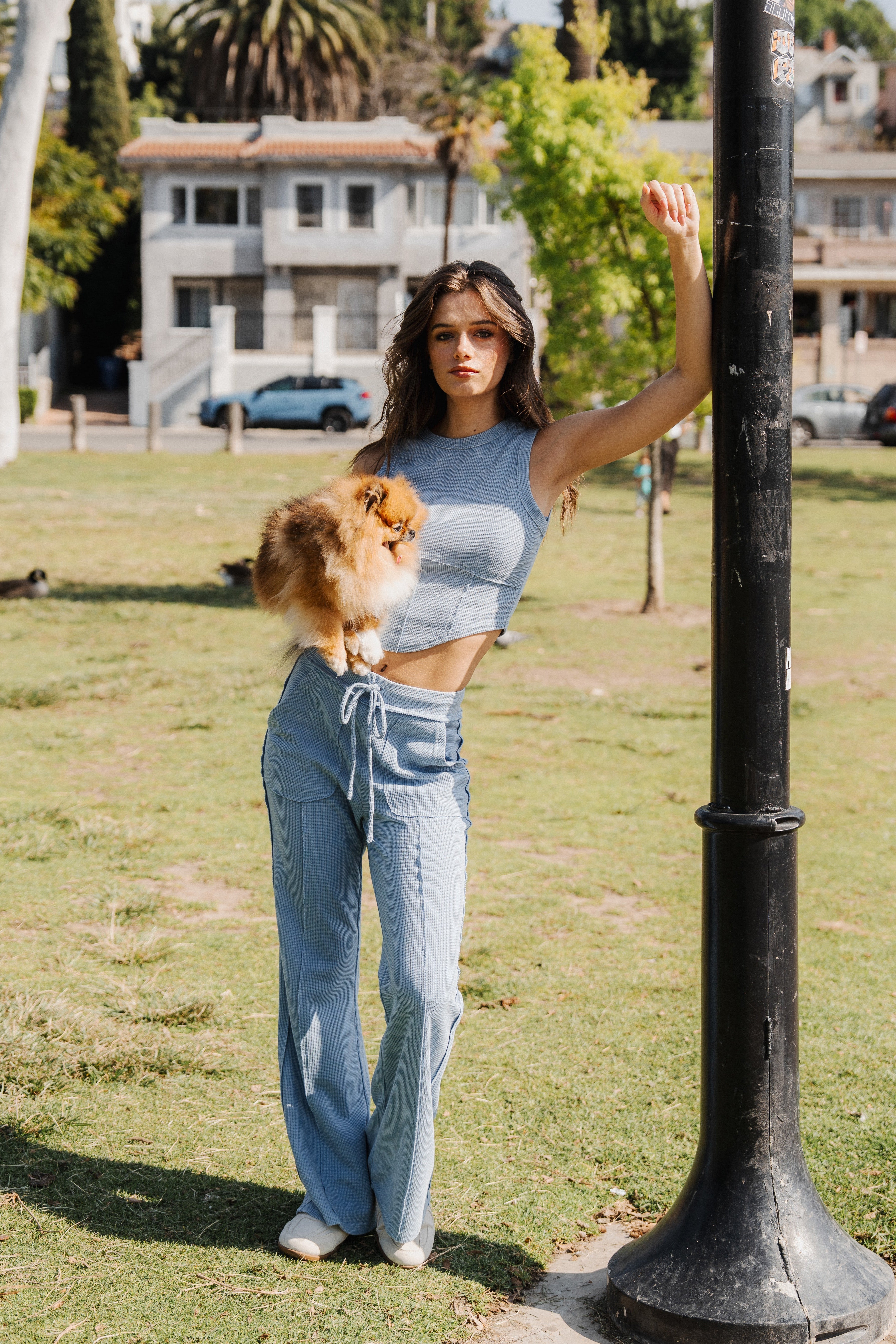 FLARE PANTS W/ RAW EDGED DETAIL