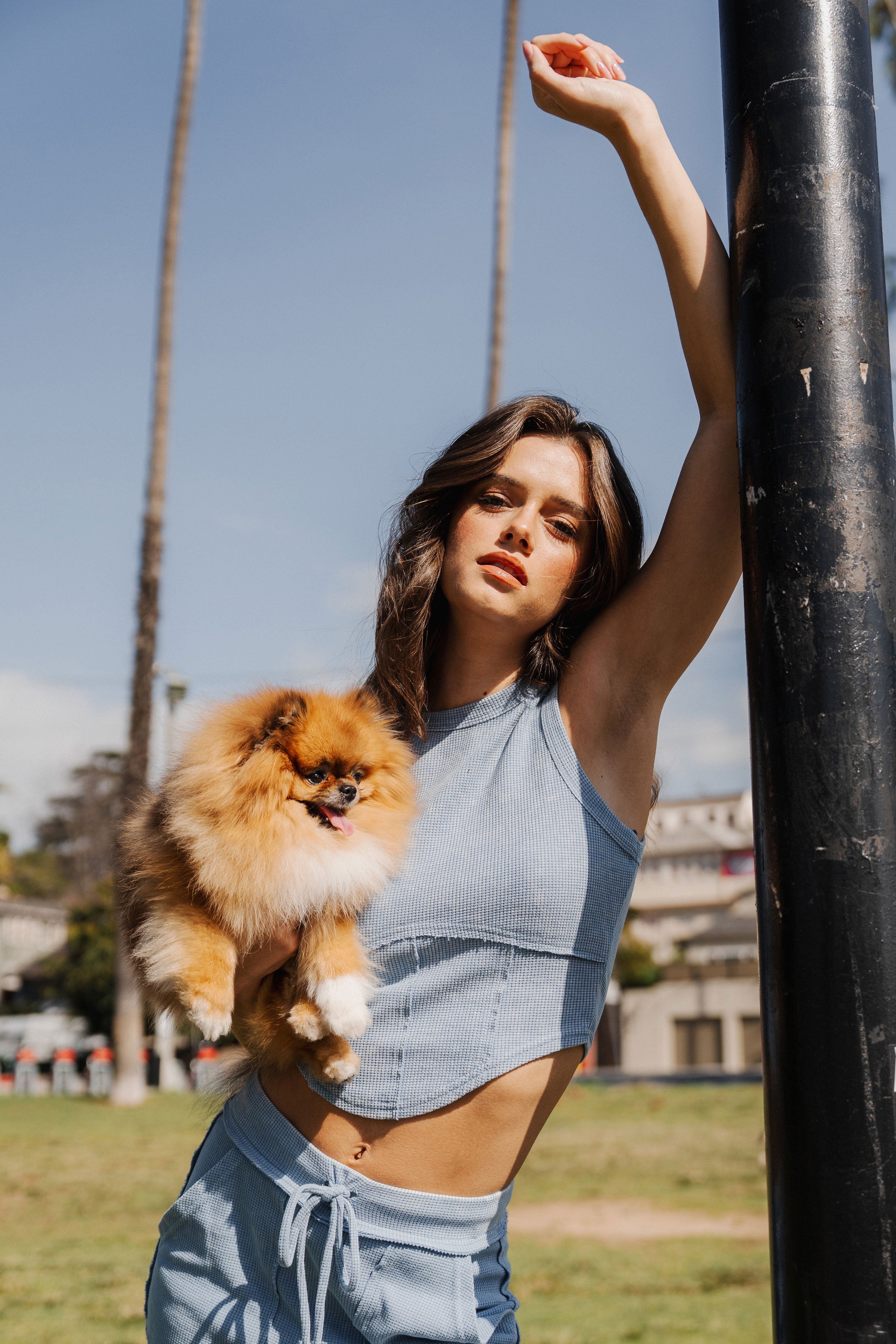 RACER BUSTIER KNIT TOP