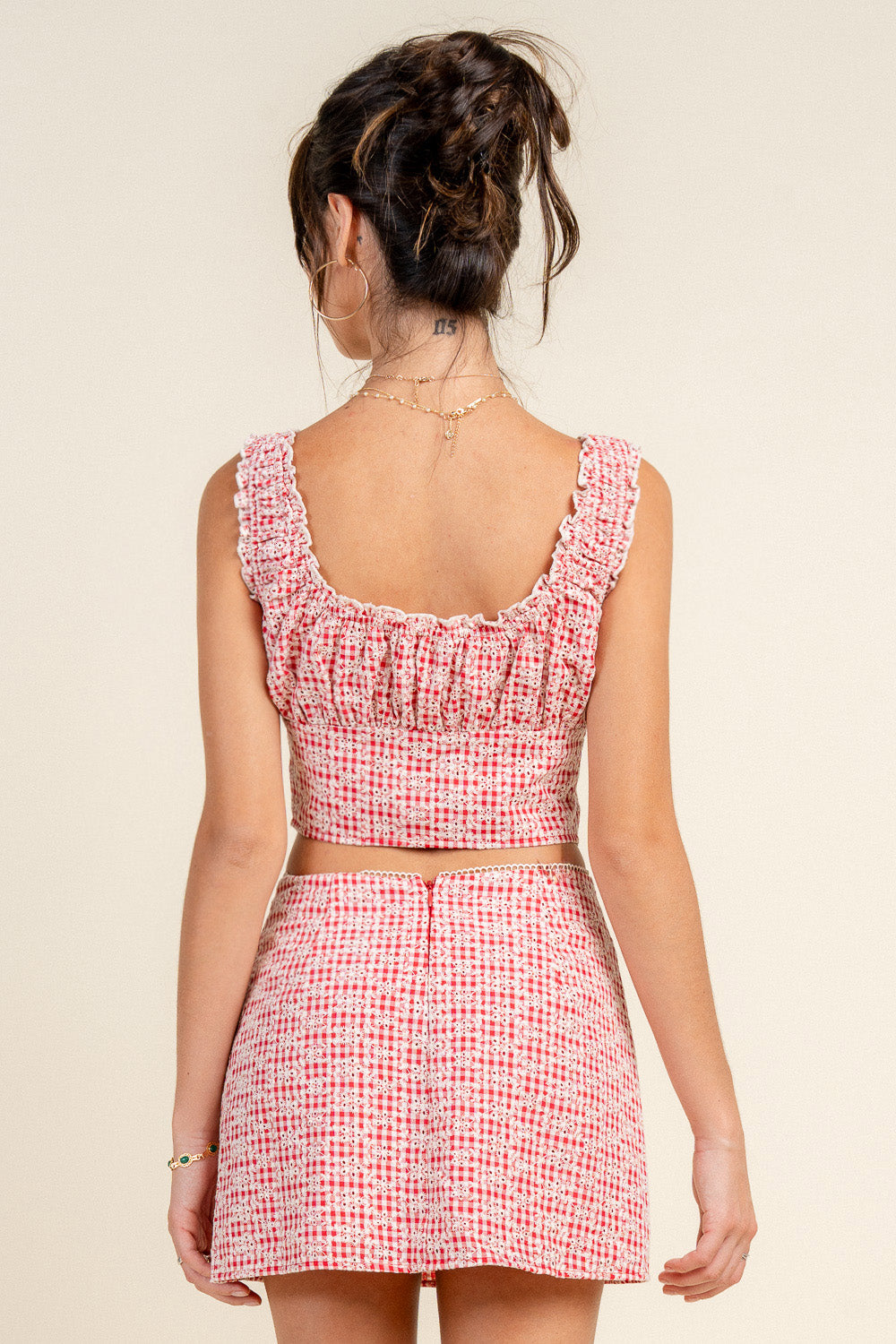 RUFFLE SMOCKED TWEED SET