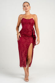 STRAPLESS MIDI DRESS