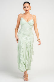 PATTERN LACE MAXI DRESS