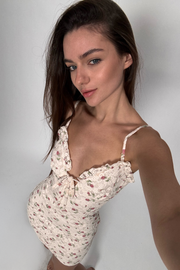FLORAL LACE TRIM TIE FRONT BODYCON MINI DRESS
