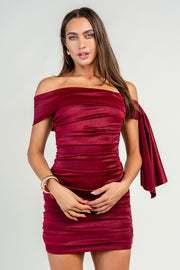 Side Note Draped Mini Dress