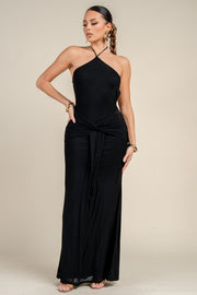 MESH W/ TWIST SASH DRESS