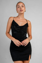 Black Rose Cowl Neck Top